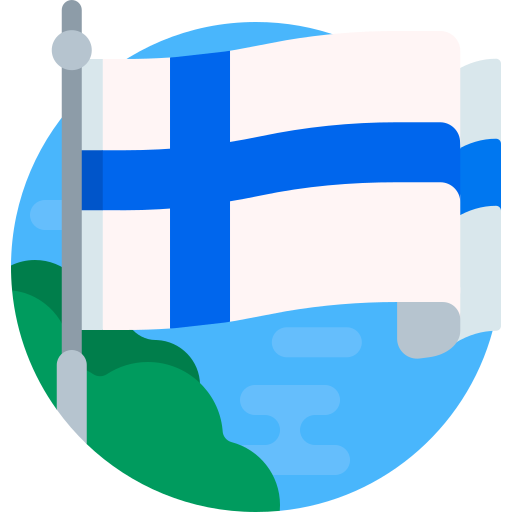 핀란드 국기 Detailed Flat Circular Flat icon