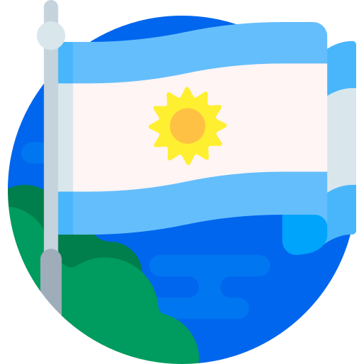 Флаг Аргентины Detailed Flat Circular Flat иконка