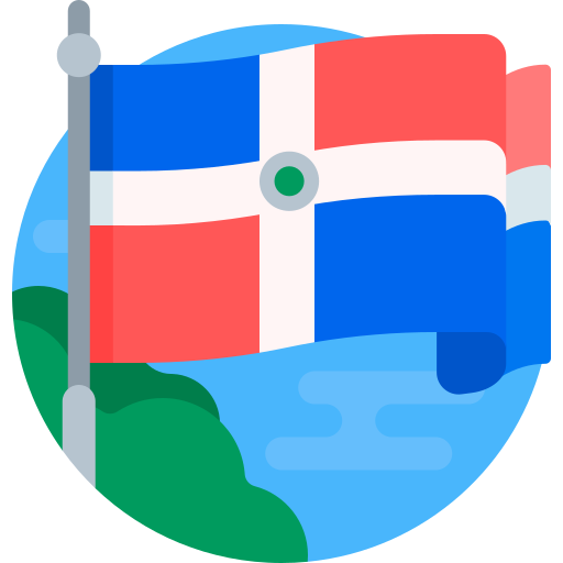 vlag van de dominicaanse republiek Detailed Flat Circular Flat icoon
