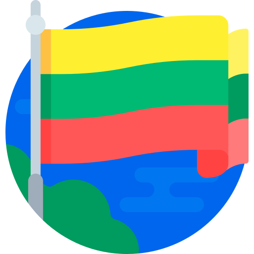 リトアニアの国旗 Detailed Flat Circular Flat icon
