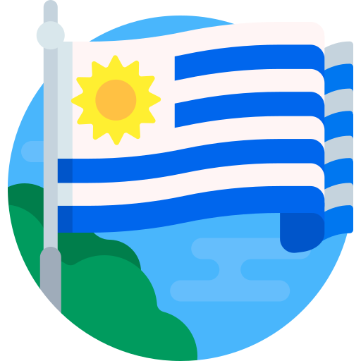 Флаг Уругвая Detailed Flat Circular Flat иконка