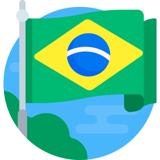 vlag van brazilië Detailed Flat Circular Flat icoon