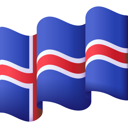 bandiera dell'islanda 3D Color icona