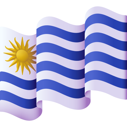bandera uruguaya 3D Color icono