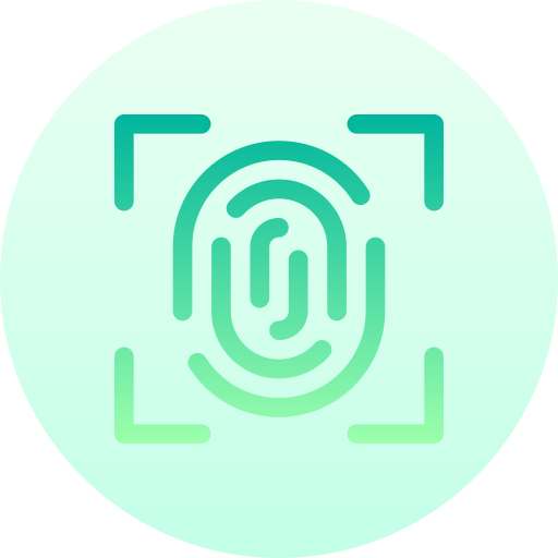 scansione delle impronte digitali Basic Gradient Circular icona