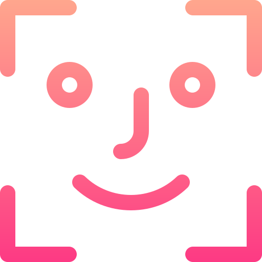 Face recognition Basic Gradient Lineal color icon