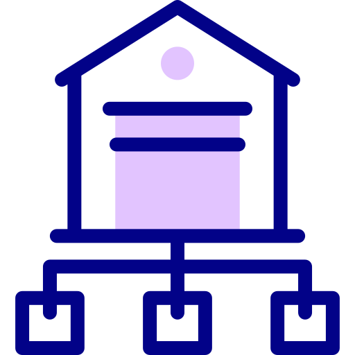 倉庫 Detailed Mixed Lineal color icon