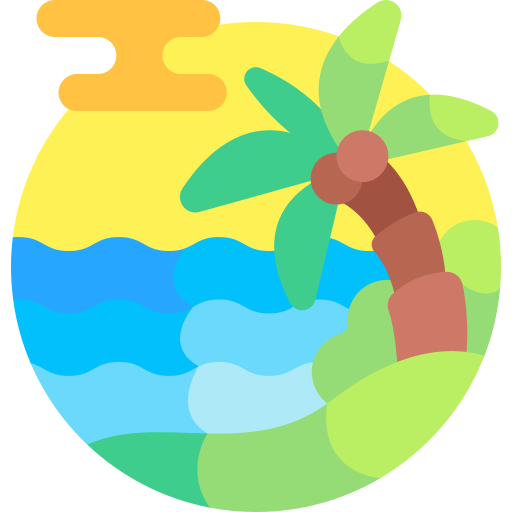 Пляж Detailed Flat Circular Flat иконка