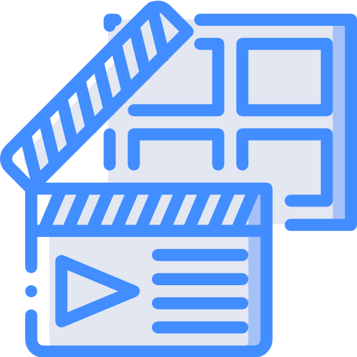 Film editing Basic Miscellany Blue icon