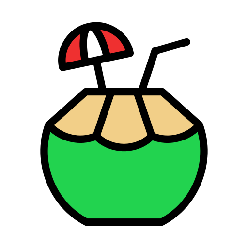 kokosnoot Generic color lineal-color icoon