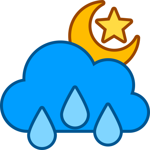 雨の夜 Generic color lineal-color icon