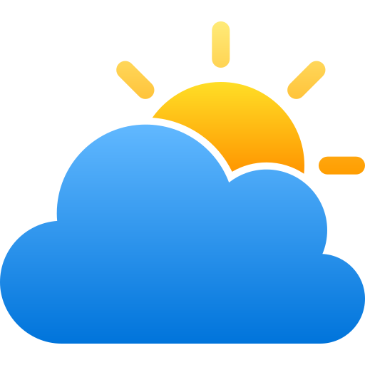 Clouds and sun Generic gradient fill icon