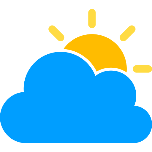 chmury i słońce Generic color fill ikona