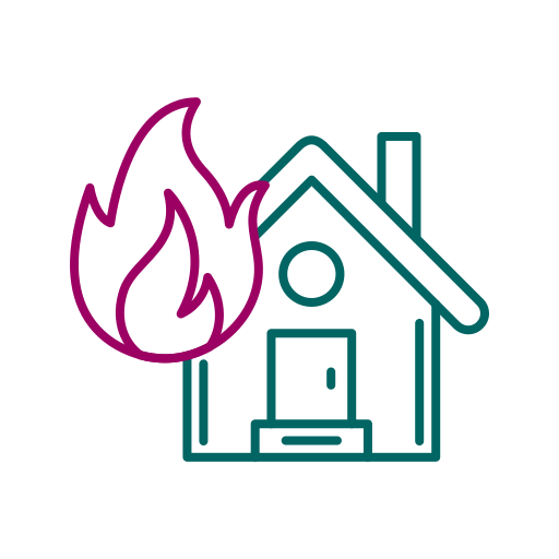 Дом в огне Generic color outline иконка