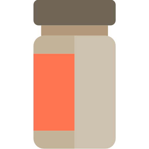 bottiglia di pillole srip Flat icona