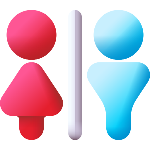 Знак туалета 3D Color иконка
