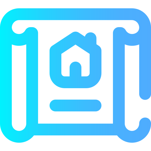 House plan Super Basic Omission Gradient icon