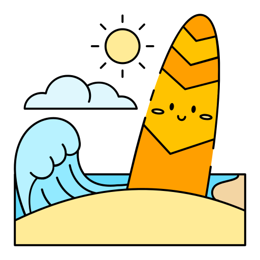 Surf board Generic color lineal-color icon
