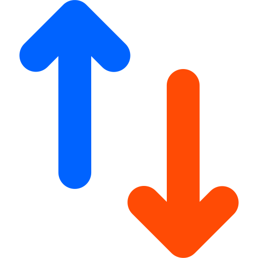 strzałka w górę iw dół Generic color outline ikona