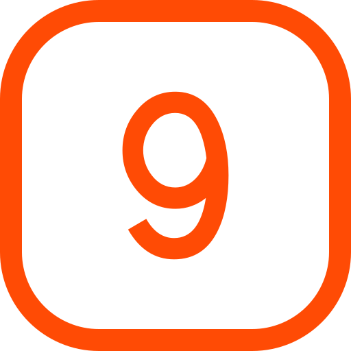 numero 9 Generic color outline icona