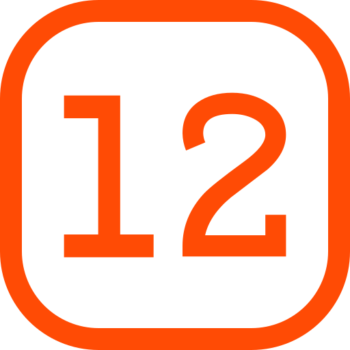 numero 12 Generic color outline icona