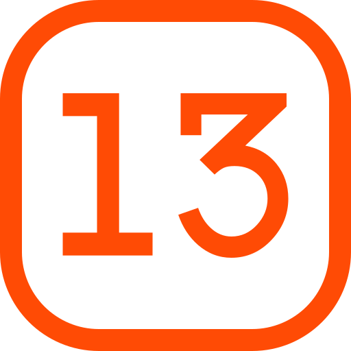 Number 13 Generic color outline icon