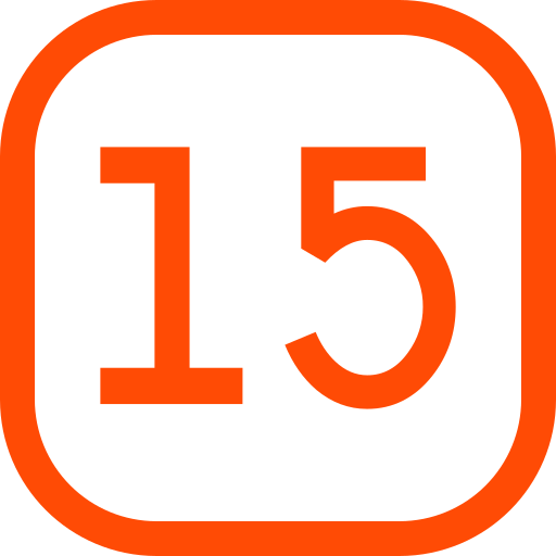 Number 15 Generic color outline icon