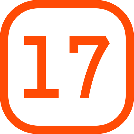 nummer 17 Generic color outline icoon