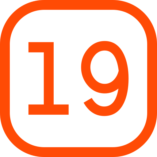 nummer 19 Generic color outline icoon