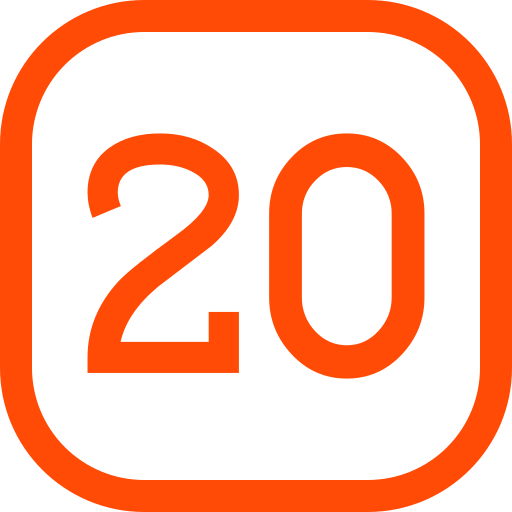 Number 20 Generic color outline icon