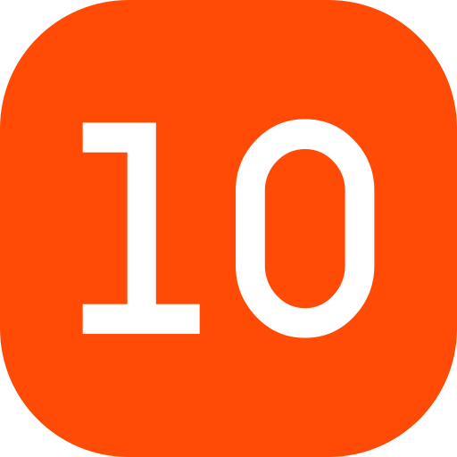 Number 10 Generic color fill icon