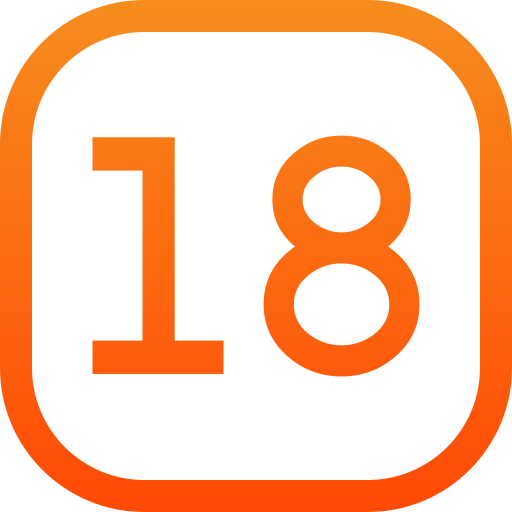 nummer 18 Generic gradient outline icoon