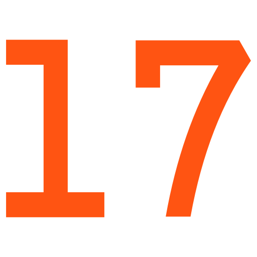 Number 17 Generic color fill icon