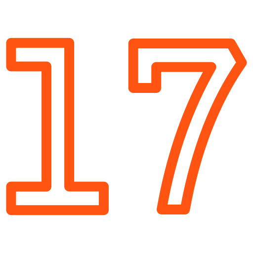 Number 17 Generic color outline icon