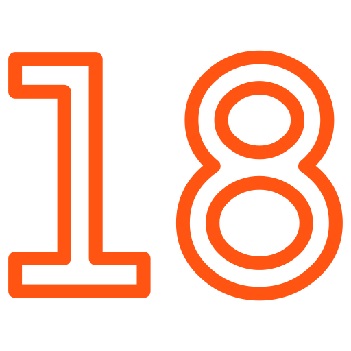 Number 18 Generic color outline icon
