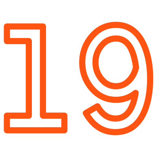 Number 19 Generic color outline icon
