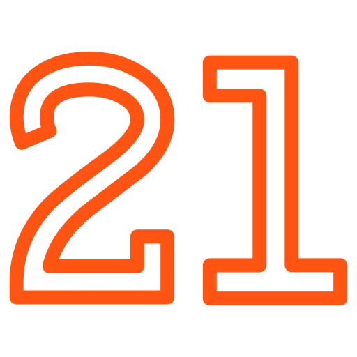Number 21 Generic color outline icon
