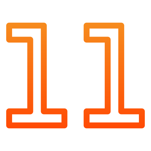 numero 11 Generic gradient outline icona