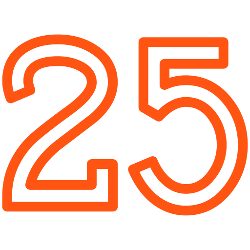 Number 25 Generic color outline icon