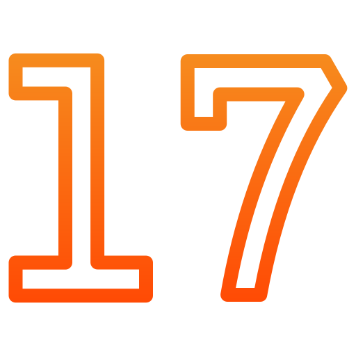 numero 17 Generic gradient outline icona