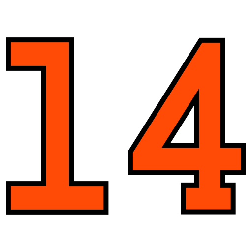 Number 14 Generic color lineal-color icon