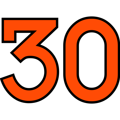Number 30 Generic color lineal-color icon