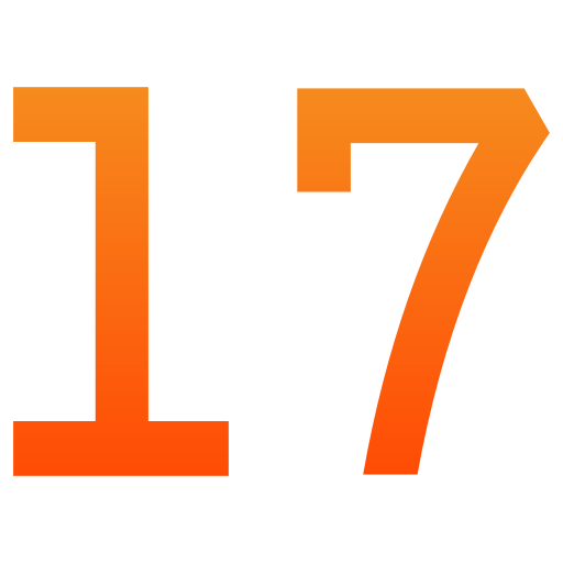 Number 17 Generic gradient fill icon