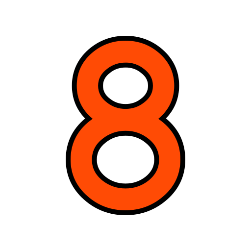 numer osiem Generic color lineal-color ikona