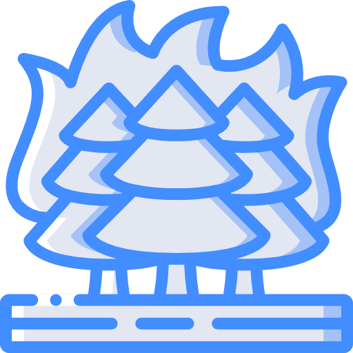 Forest fire Basic Miscellany Blue icon