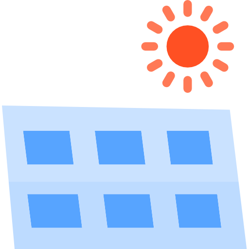 panel słoneczny srip Flat ikona