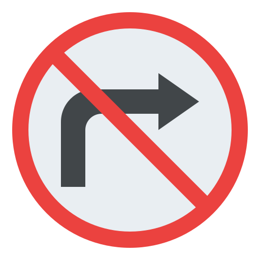 No turn right Generic color fill icon