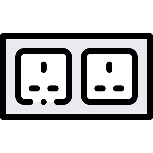 Power socket Detailed Rounded Lineal color icon