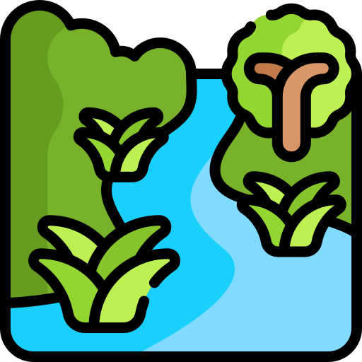 río Kawaii Lineal color icono