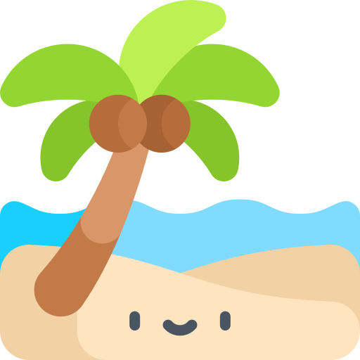 ビーチ Kawaii Flat icon